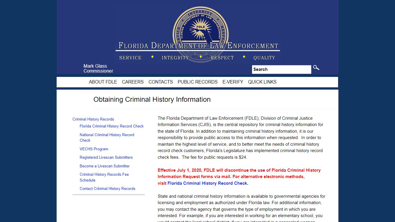 Criminal History Records - fdle.state.fl.us